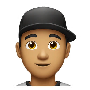 pfp moreno con aros y joven pelo rizado ojos negros y con gorra negra sticker