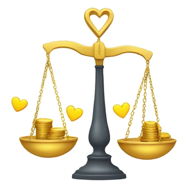 Scales between love and money sticker