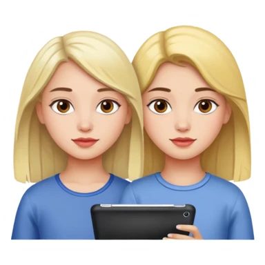 girls painting on ipad sticker