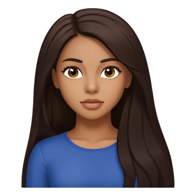 Aaliyah with long dark brown hair sticker