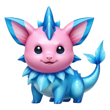 Shiny colorful Vaporeon-Clefairy-Pokémon-hybrid-creature sticker