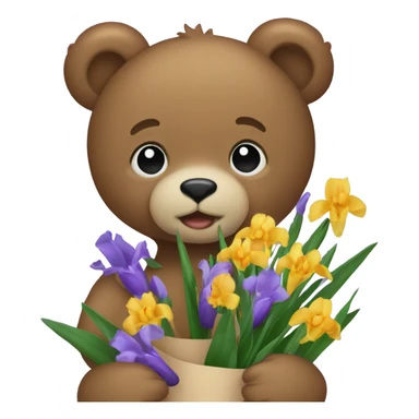 teddy bear holding irires sticker