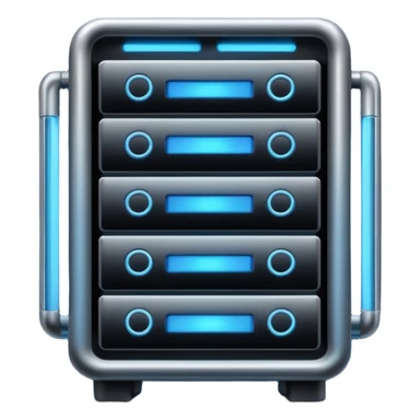 dark data server simple and mordern rack 2.5d icon  sticker
