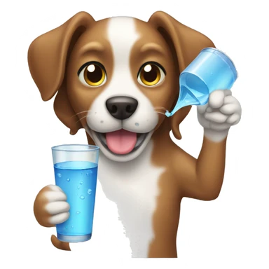 dog drink water sticker