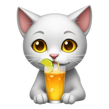 Crying cat with a drink sticker