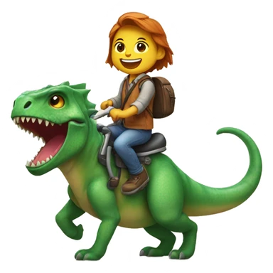 cat riding a dinosaur sticker