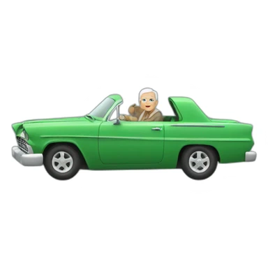 abuelo en un fordfalcon verde durmiendo sticker