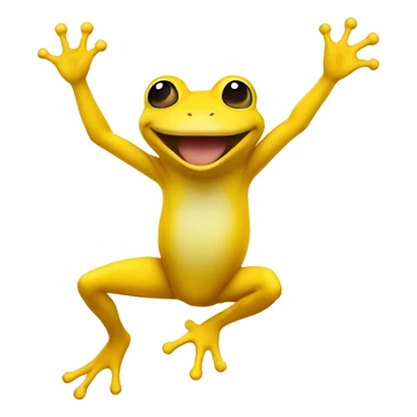 yellow frog jumping for joy sticker