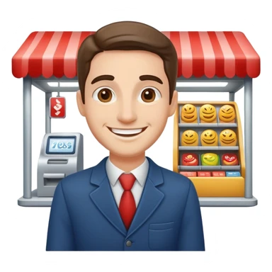 salesman kiosk sticker