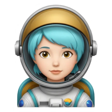 Female astronaut with short aqua hair sticker