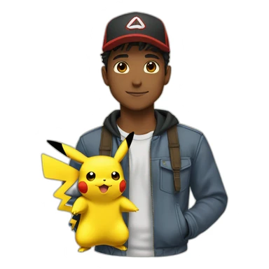 Ash and pikachu sticker