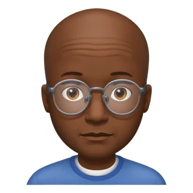 Balding black man with glasses and hair around the sides sticker