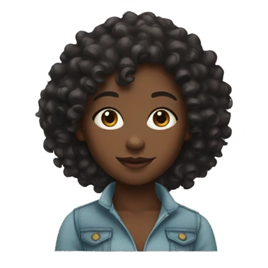 Curly black girl sticker