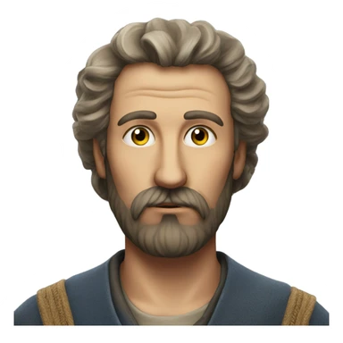 Russian peasant with a beard photorealistic serious sticker