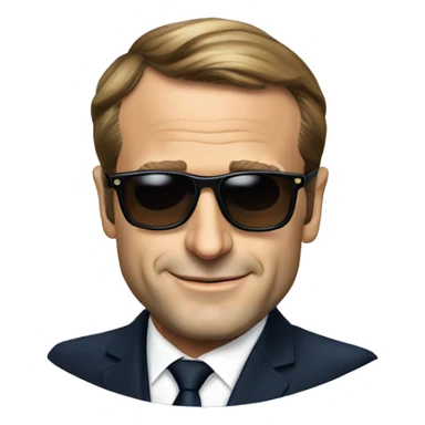 french president macron with sunglasses sticker