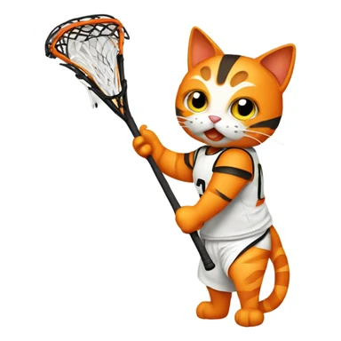 Lacrosse cat orange sticker