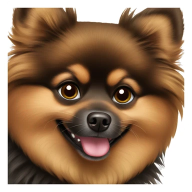 Black and brown spitz pomeranian playing  sticker