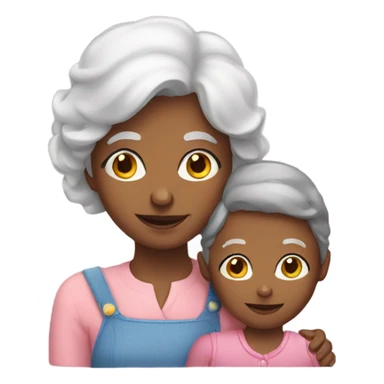 Grandmother with a girl sticker