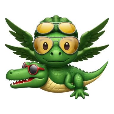 Cocodrilo con alas de avión  sticker