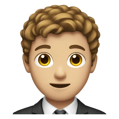 Boy with brown hair in a suit tackling  sticker