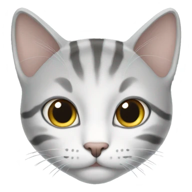 White and grey tabby cat sticker