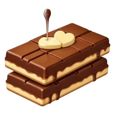 6 piece Chocolate bar being kissed by girly pancake sticker