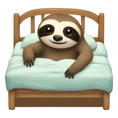 Sloth on a bed sticker