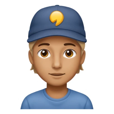 A person wearing a cap sticker