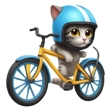 Cat wearing bike helmet  sticker