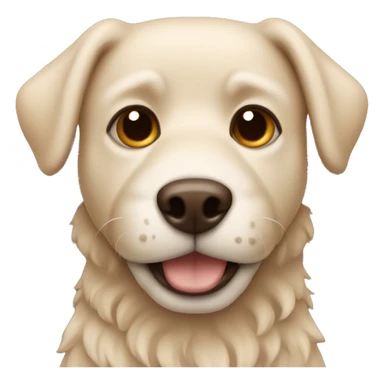 Dog with beige wool and dark brown eyes sticker