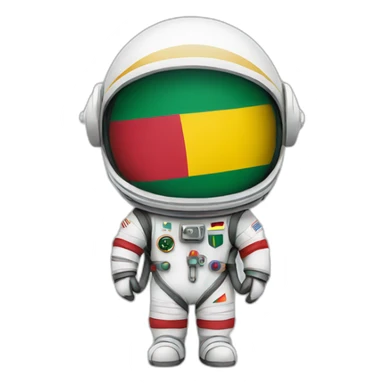 astronaut with lithuania flag sticker