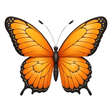 Realistic side view orange butterfly sticker