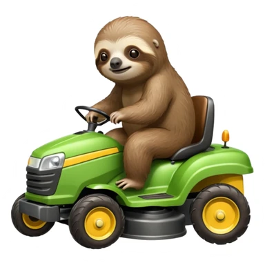 Sloth with a lawn mower sticker