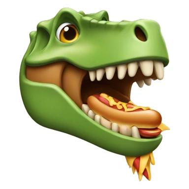 Dinosaur eating hot dog sticker