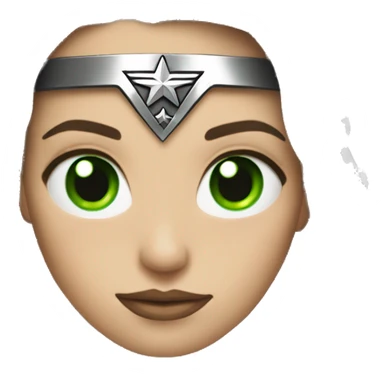 wonder woman superhero emoji with green eyes sticker