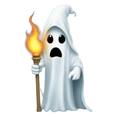 ghost holding a torch sticker