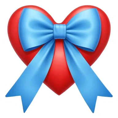 Blue bow on heart sticker