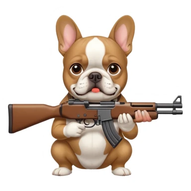 French bulldog shooting a rifle sticker