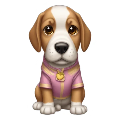 Cachorro vestido de ropa listrada e algemado sticker