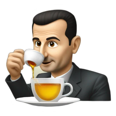 Bashar al-Assad drinks tea sticker