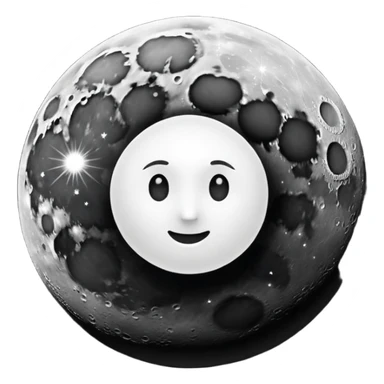  white moon in black sky sticker