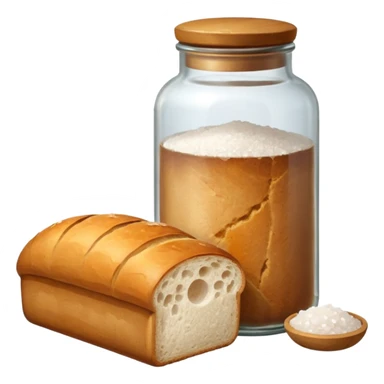 a one victorian bottle of salt and a loaf of bread sticker