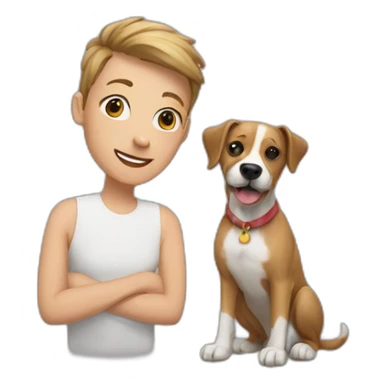 dog and owner sticker