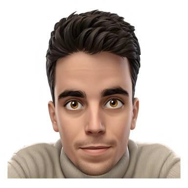 smiling boy in turtleneck sweater sticker