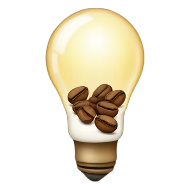 light bulb with coffee beans sticker