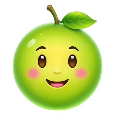 A single neon yuzu, iPhone emoji style, glossy and smooth, vibrant neon green color, high detail, simple and cute design, isolated on white background, centered composition


 sticker