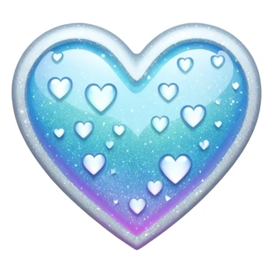 coração partido glitter branco sticker