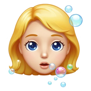 face blowing bubbles sticker