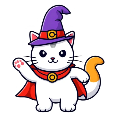 magician cat sticker