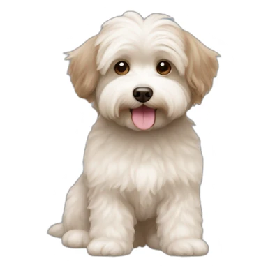 dog light brown bichon havanese crazy sticker